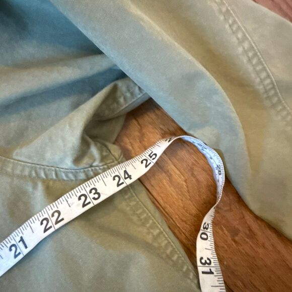 L.L. Bean Vintage Chore Barn Jacket leather collar size large Olive green RARE - Picture 8 of 11